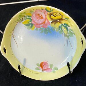 Vintage Hand Painted Rose plate -Japan